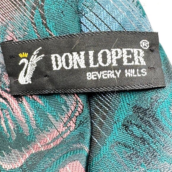 Don Loper Beverly Hills Vintage Neck Tie Multicolor Abstract Polyester - Picture 3 of 9
